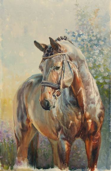 Print of Horse Paintings by Valentyn Orikhovskyi