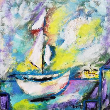 Original Expressionism Boat Paintings by Olivera Starčević