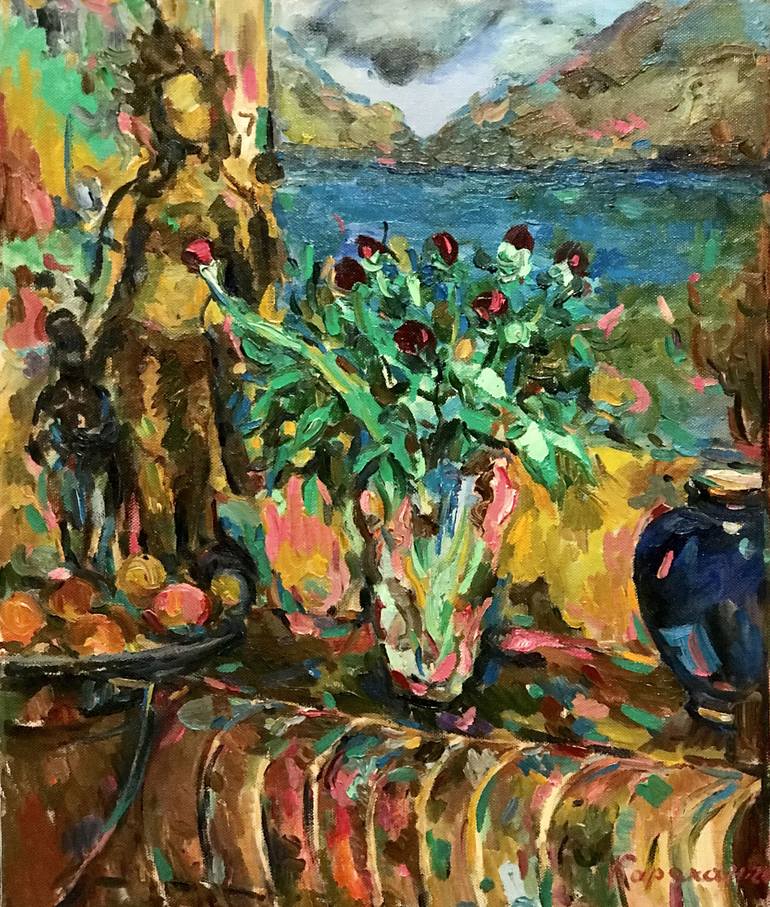 Still Life with Peonies Painting by Karakhan S | Saatchi Art
