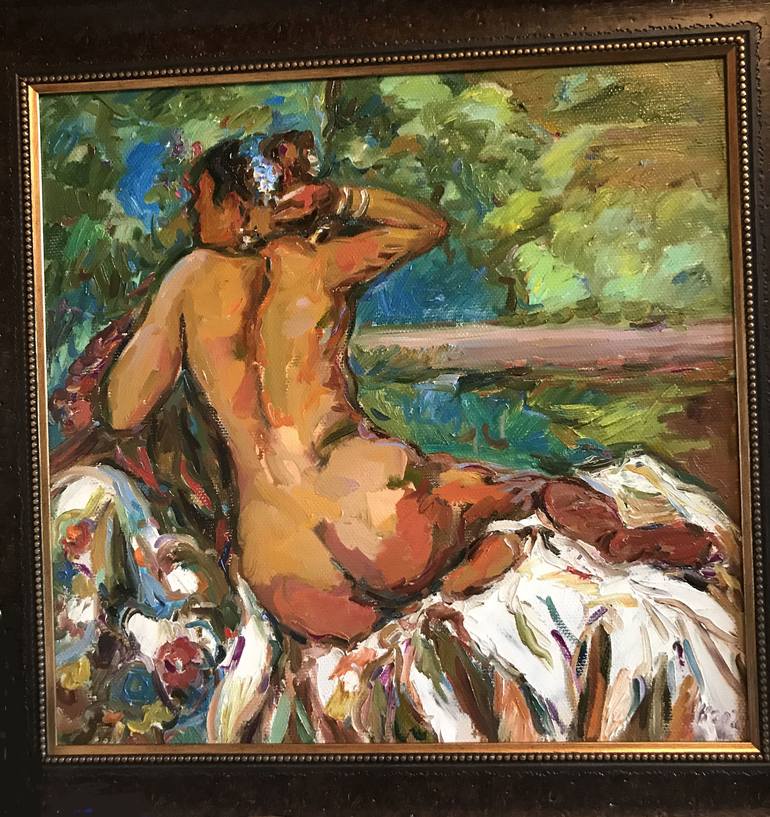 Original Abstract Expressionism Nude Painting by Karakhan S