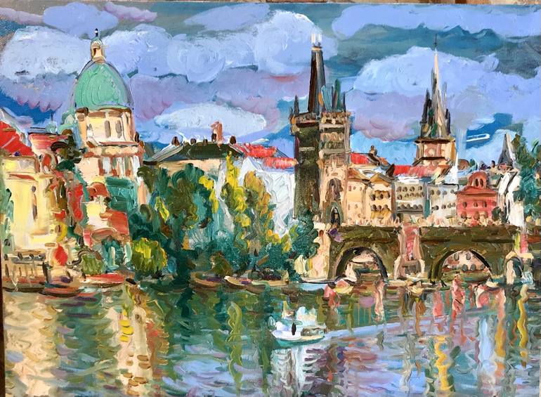 Original Expressionism Cities Painting by Karakhan S