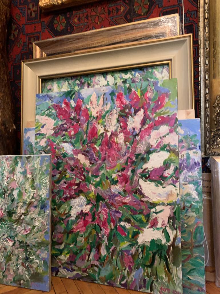 Original Impressionism Floral Painting by Karakhan S