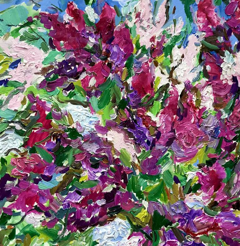 Original Impressionism Floral Painting by Karakhan S