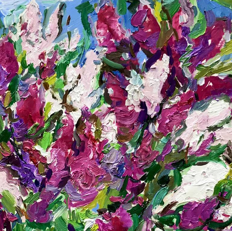 Original Impressionism Floral Painting by Karakhan S