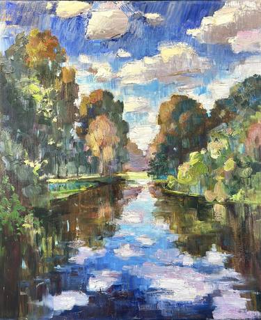 Original Impressionism Landscape Painting by Eugenia Alekseyev