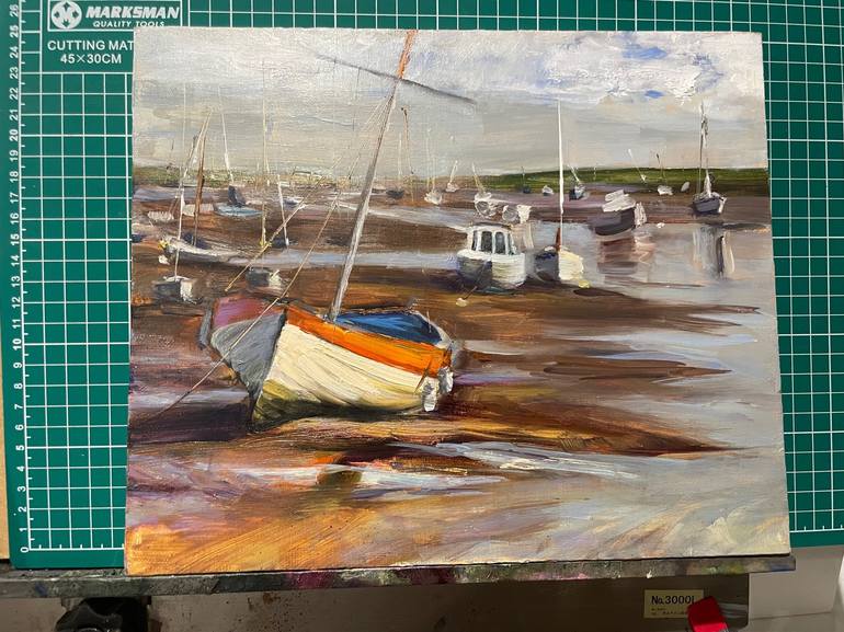 Original Expressionism Seascape Painting by Eugenia Alekseyev