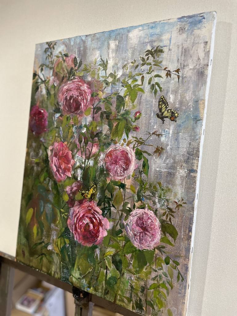 Original Expressionism Floral Painting by Eugenia Alekseyev