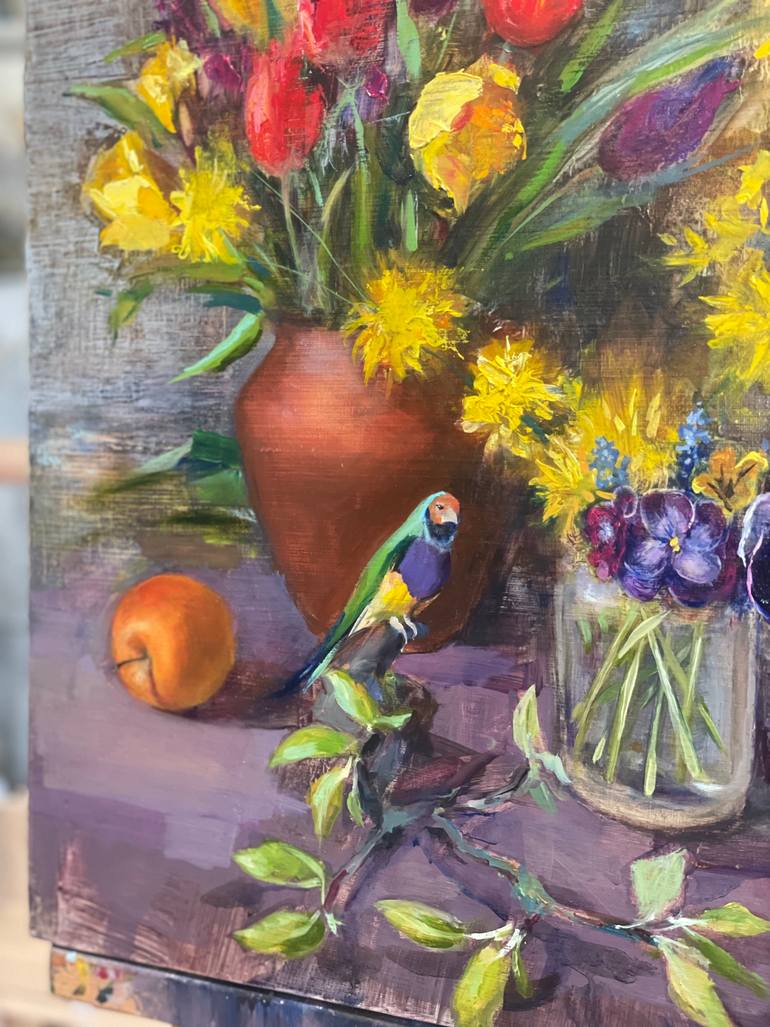 Original Figurative Floral Painting by Eugenia Alekseyev