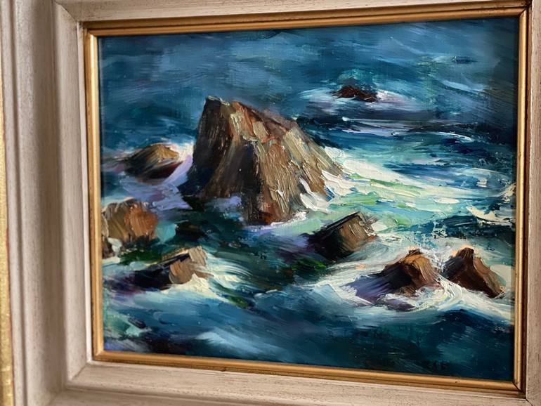 Original Expressionism Seascape Painting by Eugenia Alekseyev