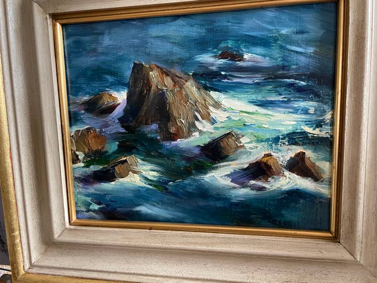 Original Expressionism Seascape Painting by Eugenia Alekseyev