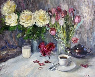 Original Expressionism Floral Paintings by Eugenia Alekseyev