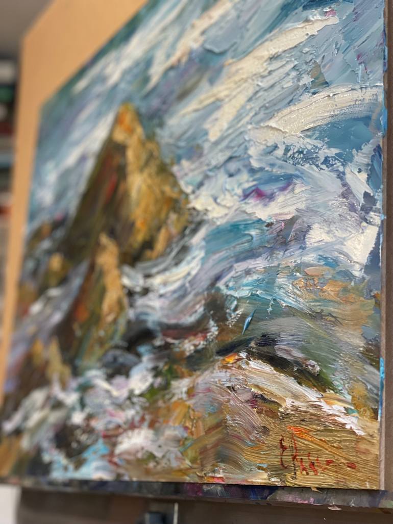 Original Abstract Seascape Painting by Eugenia Alekseyev