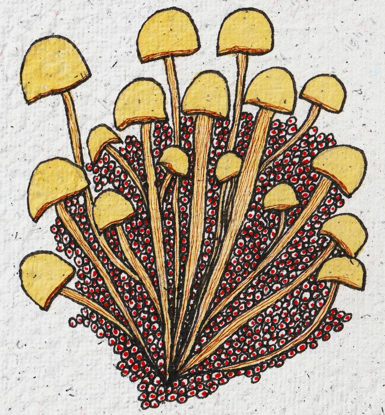 Original Abstract Nature Drawing by Elif Kemahlioglu