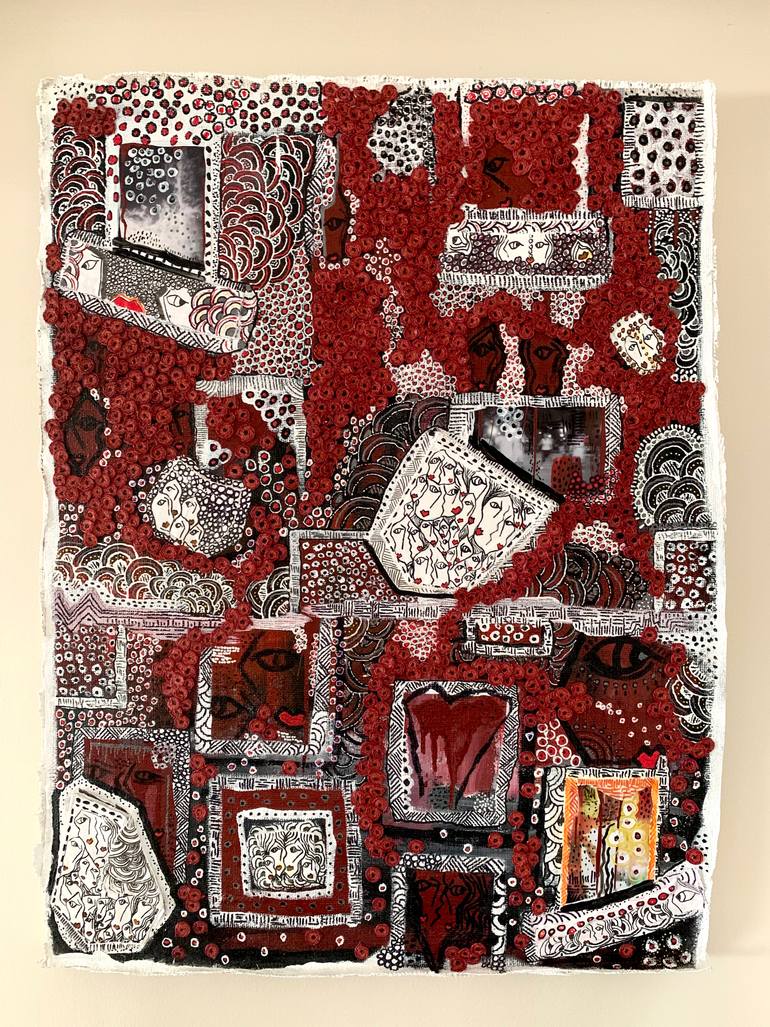 Original Figurative Abstract Collage by Elif Kemahlioglu