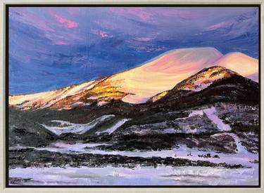 COLORADO DREAMING, Original Impressionist Textured Ski Slope Winterscape Oil Painting thumb