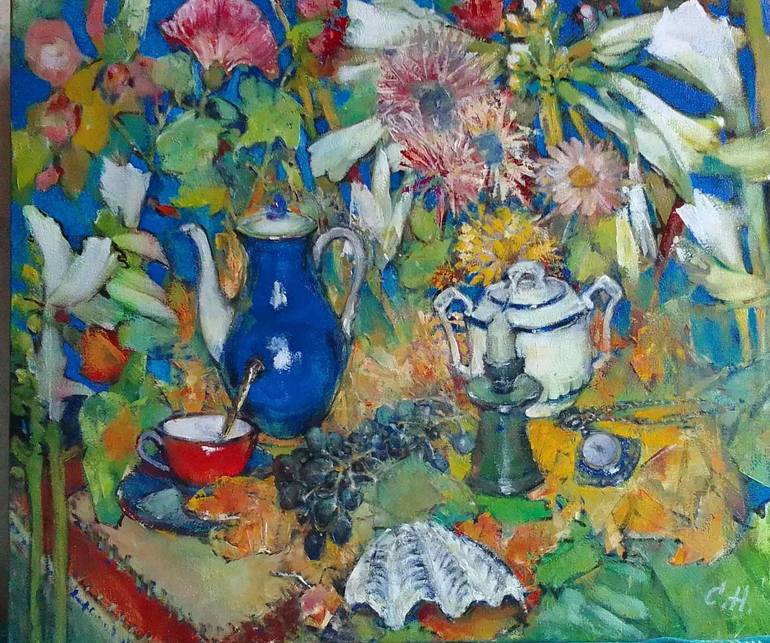 Still life with lilac Painting by Sveta Stasyukova | Saatchi Art
