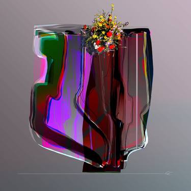 Original Abstract Expressionism Floral Digital by Gerard ESQUERRE