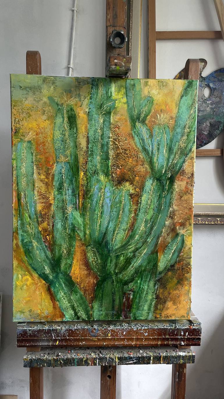 Original Impressionism Botanic Painting by Fakhriyya Aliyeva