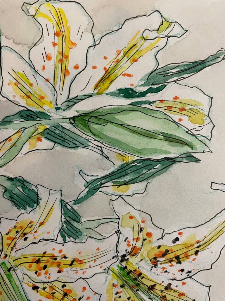 Original Illustration Botanic Painting by Fakhriyya Aliyeva