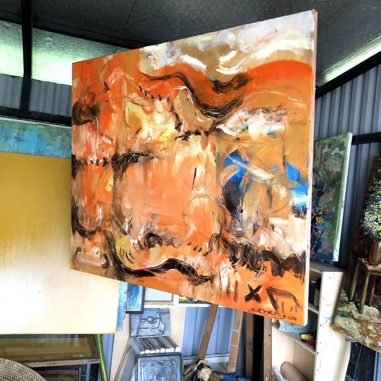 Original Abstract Expressionism Abstract Painting by Nguyễn Đại Thắng