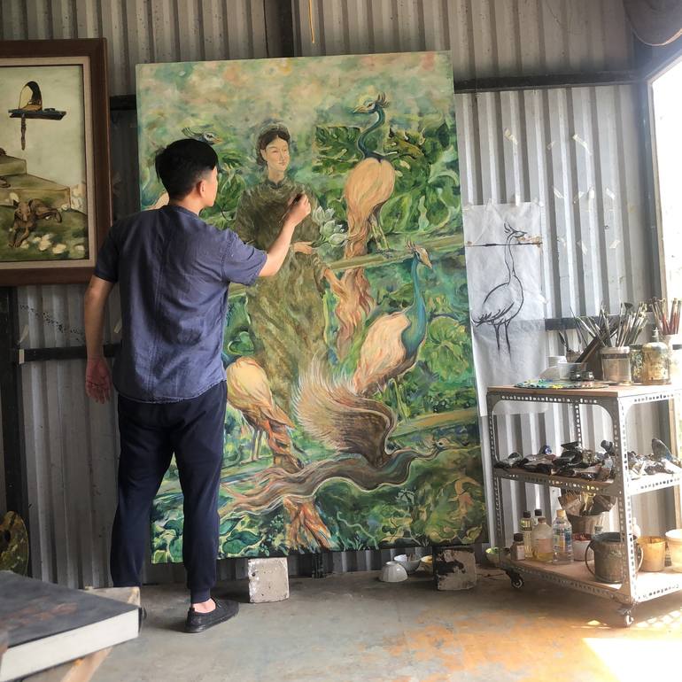 Original Conceptual Women Painting by Nguyễn Đại Thắng