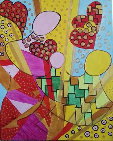 Original Abstract Family Paintings by Svetlana Bobariko