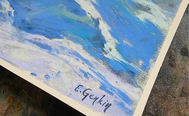 Original Abstract Landscape Drawing by Elena Genkin