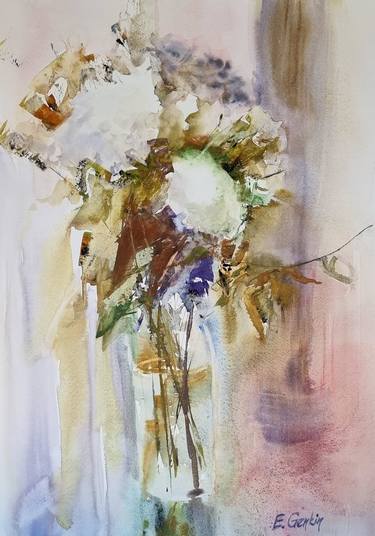 Original Abstract Floral Paintings by Elena Genkin