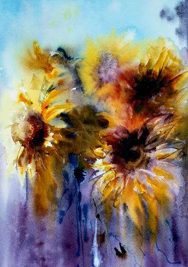 Print of Abstract Floral Paintings by Elena Genkin