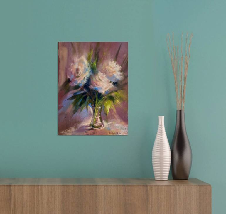 Original Impressionism Floral Drawing by Elena Genkin