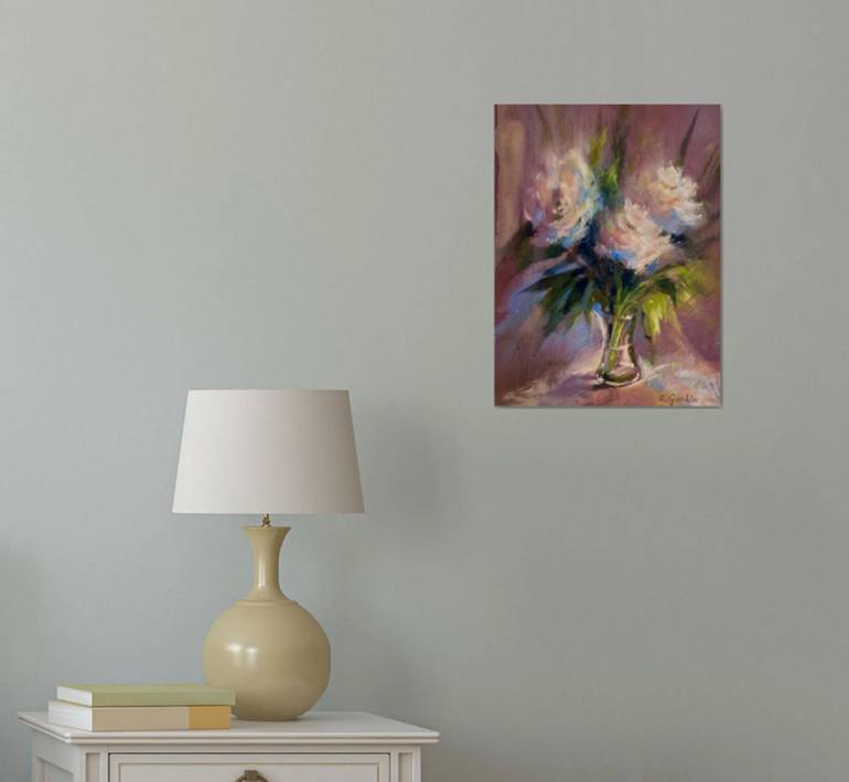 Original Impressionism Floral Drawing by Elena Genkin