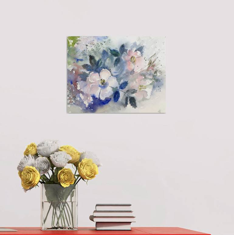 Original Impressionism Floral Painting by Elena Genkin