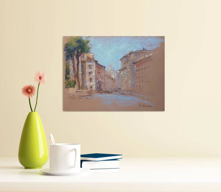 Original Impressionism Landscape Drawing by Elena Genkin