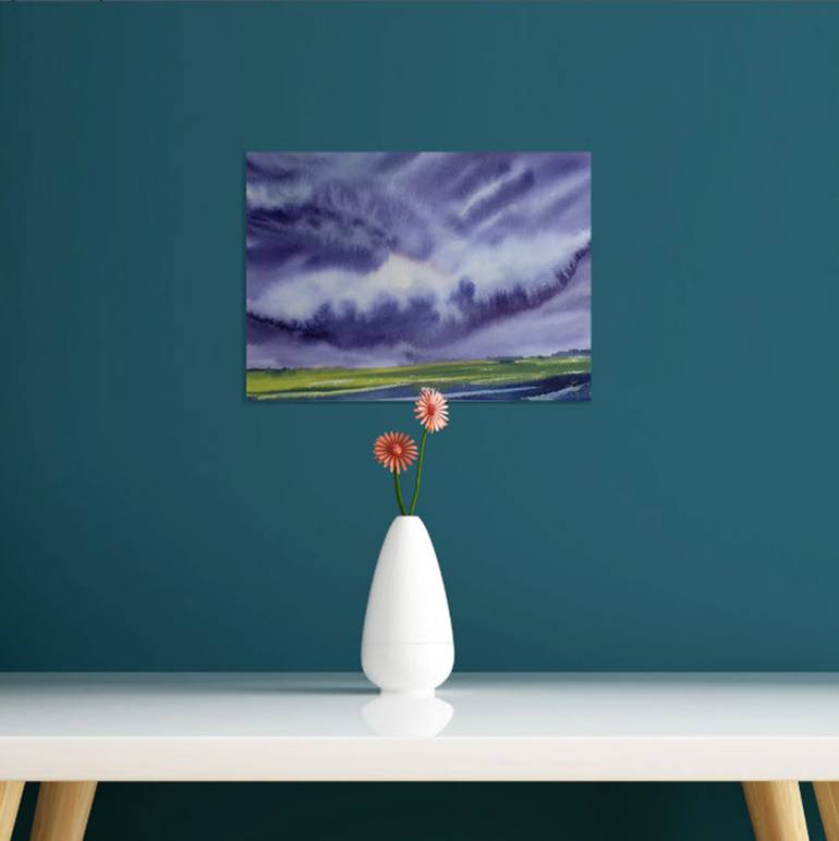 Original Abstract Landscape Painting by Elena Genkin