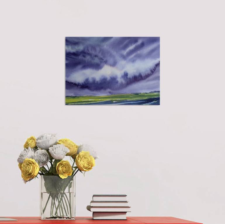 Original Abstract Landscape Painting by Elena Genkin
