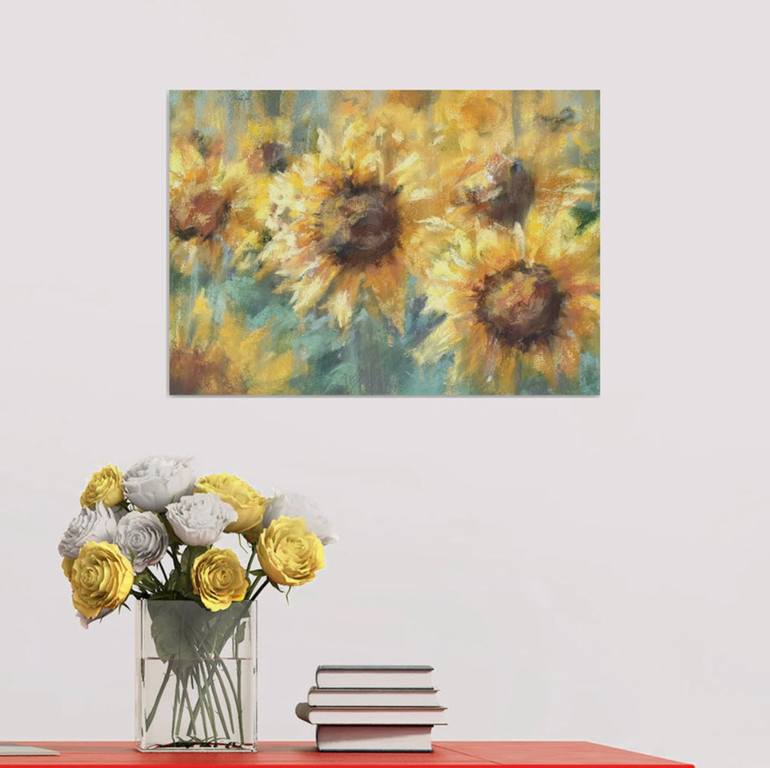 Original Abstract Floral Painting by Elena Genkin