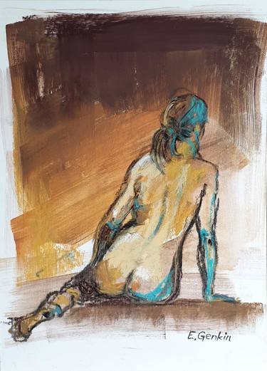 Print of Impressionism Nude Drawings by Elena Genkin