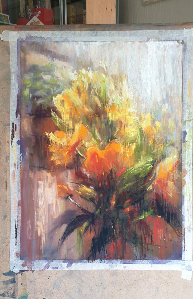 Original Impressionism Floral Painting by Elena Genkin