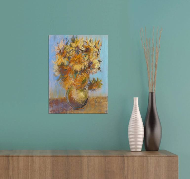 Original Abstract Floral Painting by Elena Genkin
