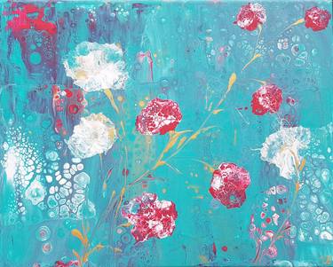 Original Abstract Garden Paintings by Ursula Roma