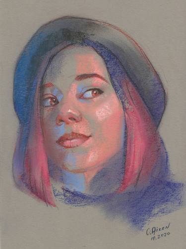 Original Portraiture Portrait Drawings by Orna Aizenshtein