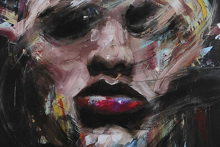 Original Abstract Expressionism Portrait Painting by Karim Loberg