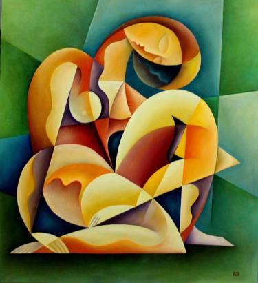 Original Cubism Abstract Paintings by Yosef Reznikov