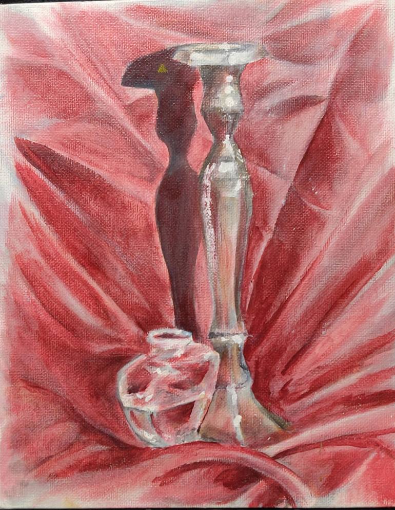 silver candlestick Painting by Noah Baxter Saatchi Art