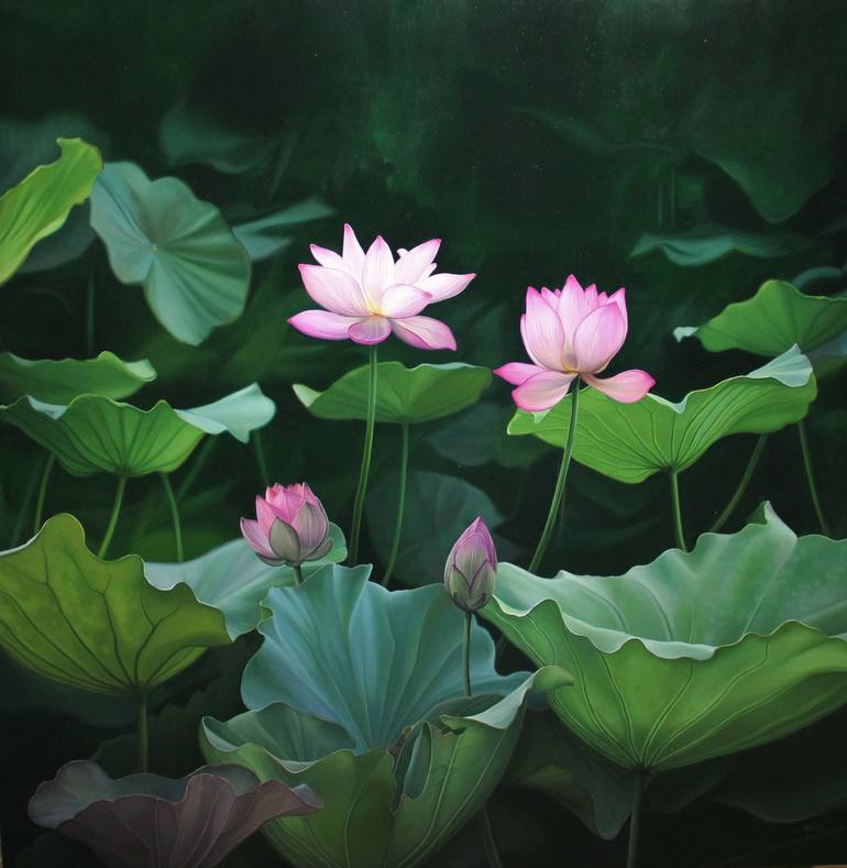 Lotus Painting by massimo villa  Saatchi Art