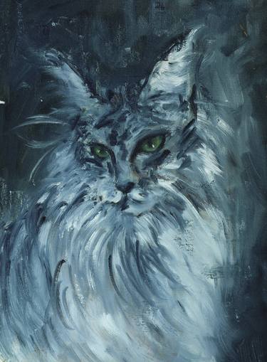 Original Abstract Cats Painting by Marina Kravchuk