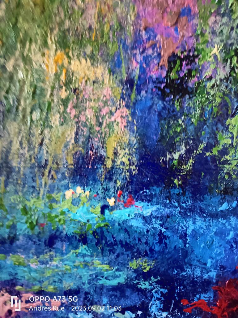 Original Expressionism Garden Painting by Andrés Rueda