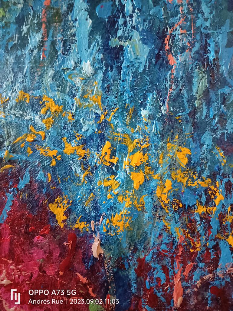 Original Expressionism Garden Painting by Andrés Rueda