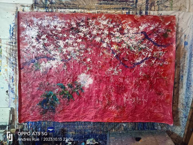 Original Abstract Expressionism Floral Painting by Andrés Rueda