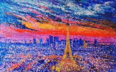Original Abstract Expressionism Cities Paintings by Andrés Rueda